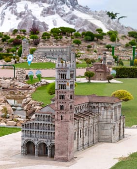 Viserba, Italy - June 25, 2024: Duomo di Lucca, Cattedrale di San Martino at Theme park Italy in Miniature or Italia in Miniatura in Rimini, Italy - Reproduction of famous attractions in a small scale