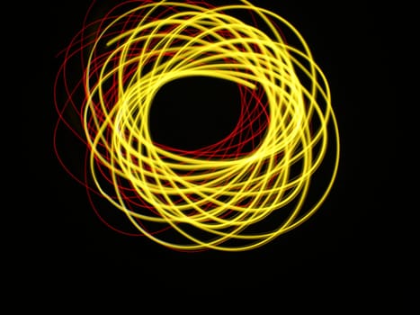 Light abstract forms symmetrical round different colors
