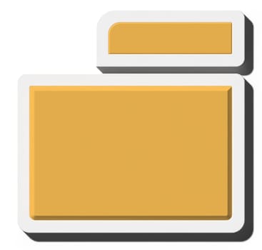 Yellow folder with shadow on isolated background. 3D rendering illustration