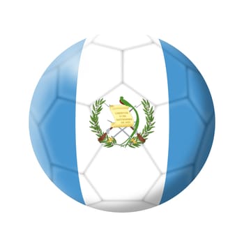 A Guatemala soccer ball football 3d illustration isolated on white with clipping path