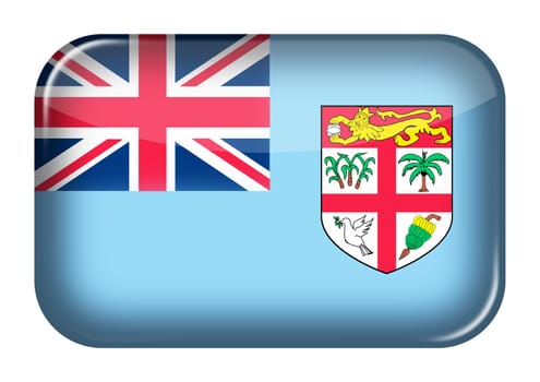 A Fiji web icon rectangle button with clipping path 3d illustration