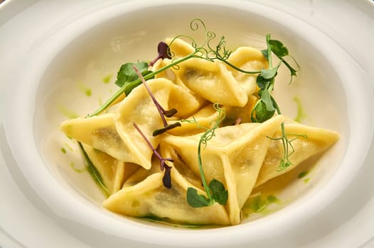 delicious dumplings in a deep dish. High quality photo