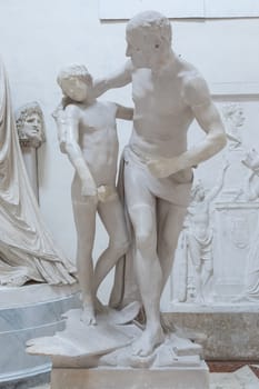 Possagno, Italy - June 2022: Dedalo e Icaro - Daedalus and Icarus - by sculptor Antonio Canova, 1779