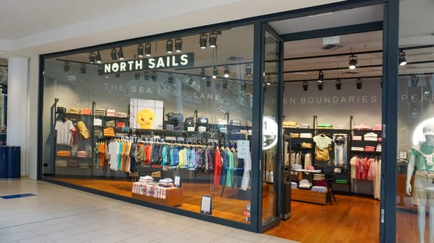 Rimini, Italy - June 25, 2024: Signage from North Sails store at Rimini at Italy