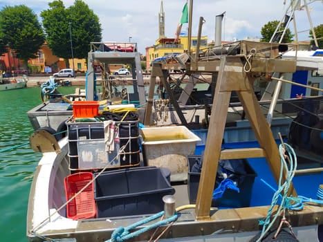 Rimini, Italy - Local fishing boats at summer