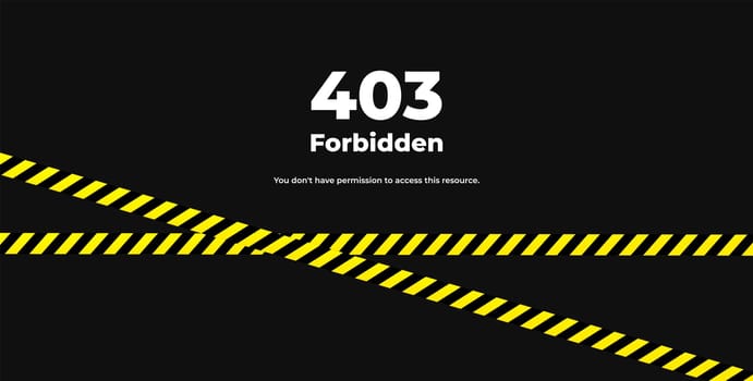 403 Forbidden error page. Vector layout