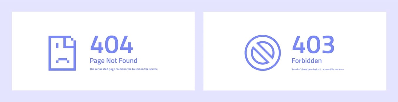 Web error pages layout vector design illustration