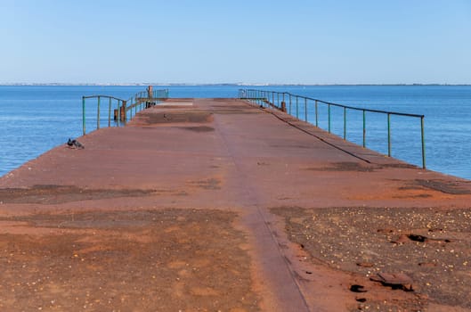 Pier by the Tagus river near Belem, Lisbon, Portugal