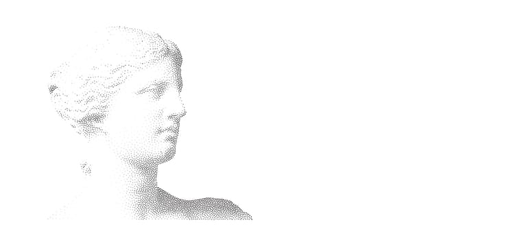 Halftone ancient sculpture. Stippling Venus