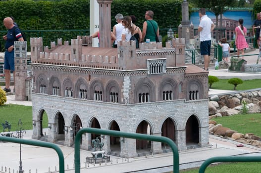 Viserba, Italy - June 25, 2024: Piacenza at Theme park Italy in Miniature or Italia in Miniatura in Rimini, Italy - Reproduction of famous attractions in a small scale