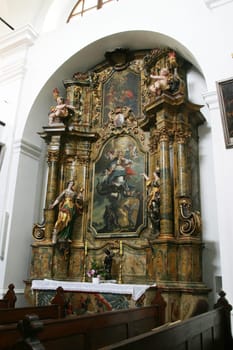 Saint Mary altar in the church of Saint Leonard of Noblac in Kotari, Croatia