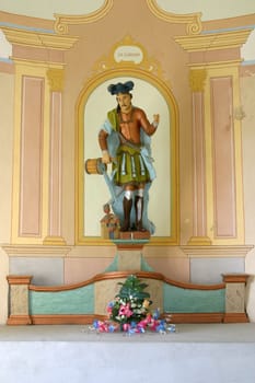 Saint Florian altar in the Church of the Visitation of the Virgin Mary in Vinagora, Croatia