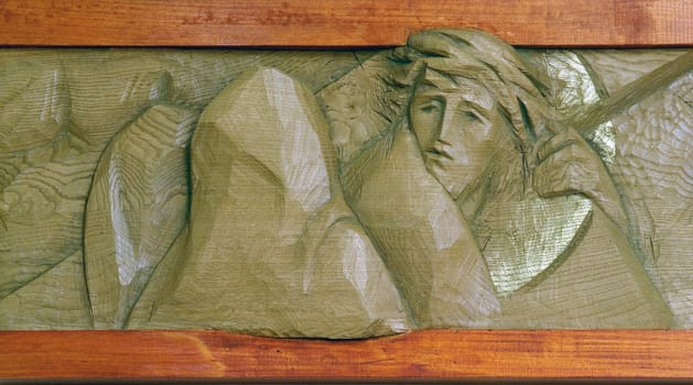 8th Stations of the Cross,Jesus meets the daughters of Jerusalem, chapel in the Convent of the Franciscan Sisters of the Immaculate Conception in Zagreb, Croatia