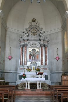 Main altar in the Church of the Helper of Christians in Orebic, Croatia