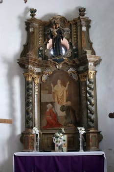 Altar of Saint Valentine in the church of St. Brice of Tours in Kalnik, Croatia