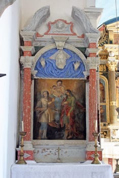 Altar of Saint Vitus in the Church Our Lady of Mount Carmel in Orebic, Croatia