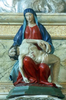 Our Lady of Sorrows, statue on the main altar in the Church of the Holy Trinity in Krapinske Toplice, Croatia