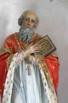 Saint Jerome, statue on the main altar in the parish church of Saint Jerome in Lun, island of Pag, Croatia