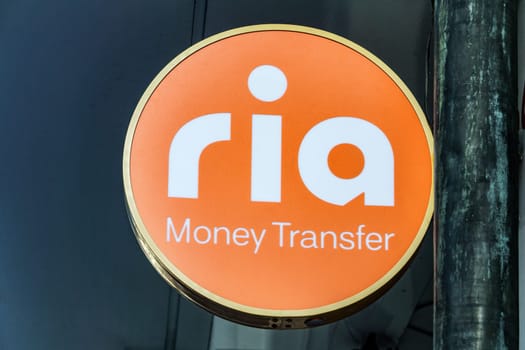 WETZLAR, HESSEN, GERMANY - RIA Money Transfer worldwide network of 507,000 locations in 160 countries.