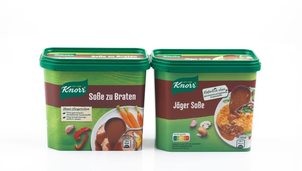 HUETTENBERG, HESSE, GERMANY - 03-24-024: KNORR gravy Basic. KNORR sauces are ideal companions for classic meat dishes.