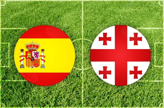 Illustration for Football match Spain vs Georgia