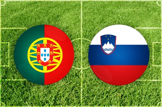 Illustration for Football match Portugal vs Slovenia