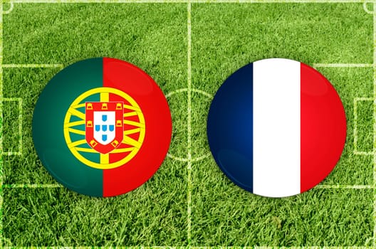 Illustration for Football match Portugal vs France