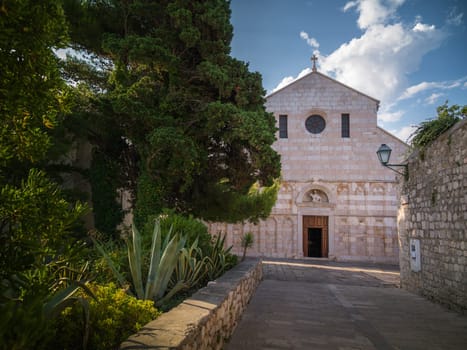 Cathedral of the Assumption of the Blessed Virgin Mary, probably built in the fourth century as the early Christian church has been renovated in the Romanesque style in Rab, Croatia.