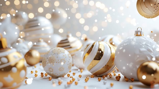 3d render. Winter holiday wallpaper. Festive white