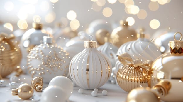 3d render. Winter holiday wallpaper. Festive white