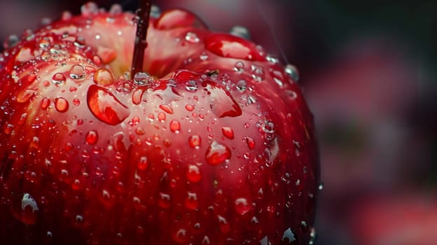 A Dew Covered Red Apple