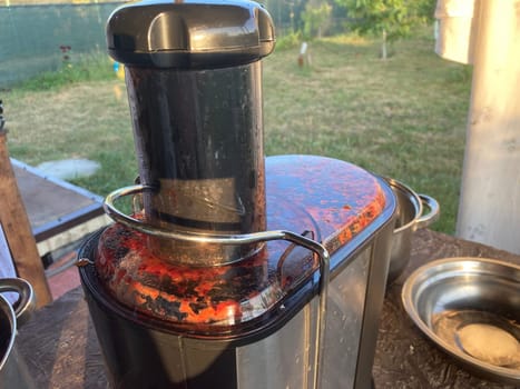 Production of homemade plum the juice