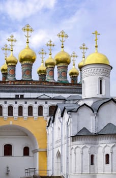 The Church of the Deposition of the Robe in Cathedral Square in the Kremlin, Moscow in the Russian Federation.