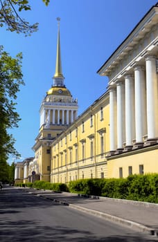The Admiralty building - the former headquarters of the Admiralty Board and the Imperial Russian Navy in St. Petersburg, Russian Federation.