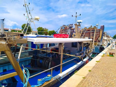 Rimini, Italy - Local fishing boats at summer