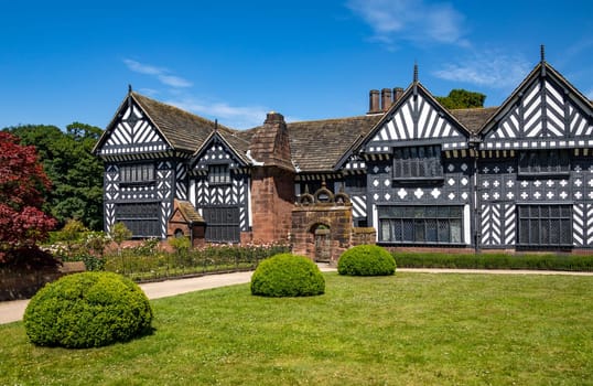 Speke Hall, a wood-framed wattle-and-daub Tudor manor house in Speke, Liverpool in northwest England. It is one of the finest surviving examples of its kind. Dates from 1530.