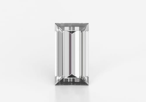 Diamond with reflection on white background