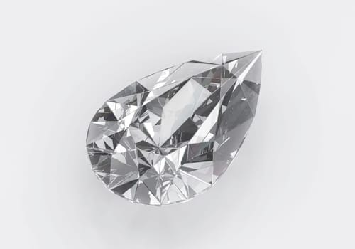 Diamond with reflection on white background