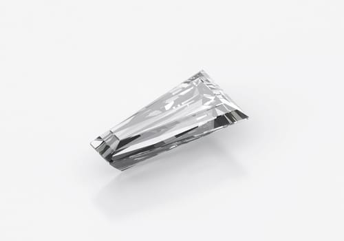 Diamond with reflection on white background