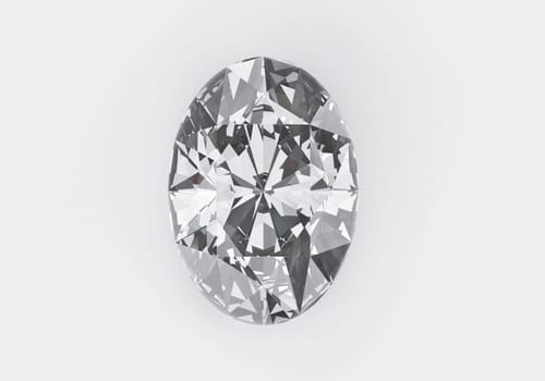 Diamond with reflection on white background
