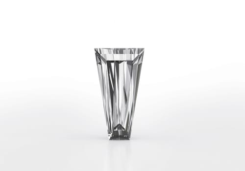 Diamond with reflection on white background