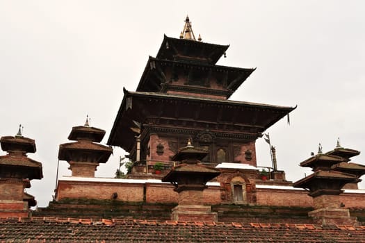 The upper part of the Taleju Bhawani Temple at Durbar Square, Kathmandu, Nepal 2022