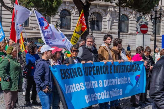 Porto, Portugal: May 1, 2024: Celebration and Protest of the May 1in Portugal, Labour Day, in Porto, Portugal