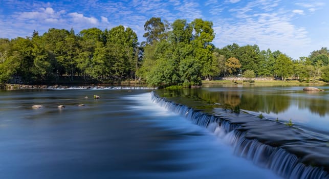 River waterfall in Adafufe, Cavado river, Braga. Portugal