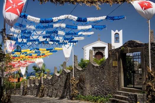 Village of Ponta Delgada on the north coast of the Island of Madeira.