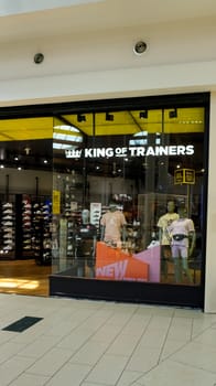Rimini, Italy - June 25, 2024: JD king of trainers logo brand on sports shop facade in Rimini, Italy