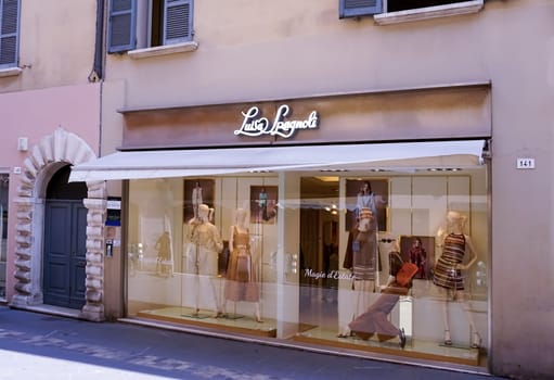 Rimini, Italy - June 25, 2024: Signage from Luisa Spagnoli store at Rimini at Italy