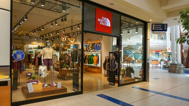 Rimini, Italy - June 25, 2024: Signage from The North Face store at Rimini at Italy