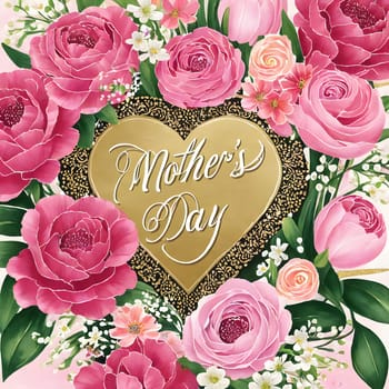 annually recurring Mother's Day with flowers and best wishes