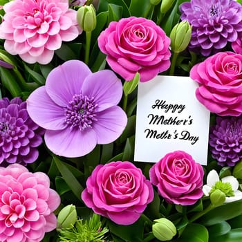 annually recurring Mother's Day with flowers and best wishes